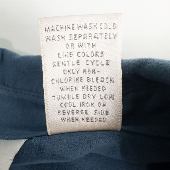 Studio Works Faux Suede Long Sleeve Button Up Shirt Womens Large Blue Western - Picture 16 of 16